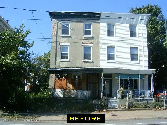 A house that is being remodeled and has been demolished.